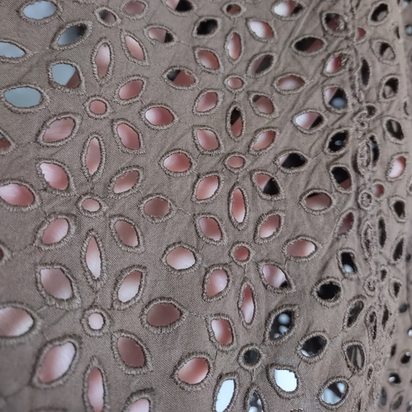 Vintage Size XL Skirt & Open front Jacket Brown open work embroidery Johnny Was? - Picture 14 of 15